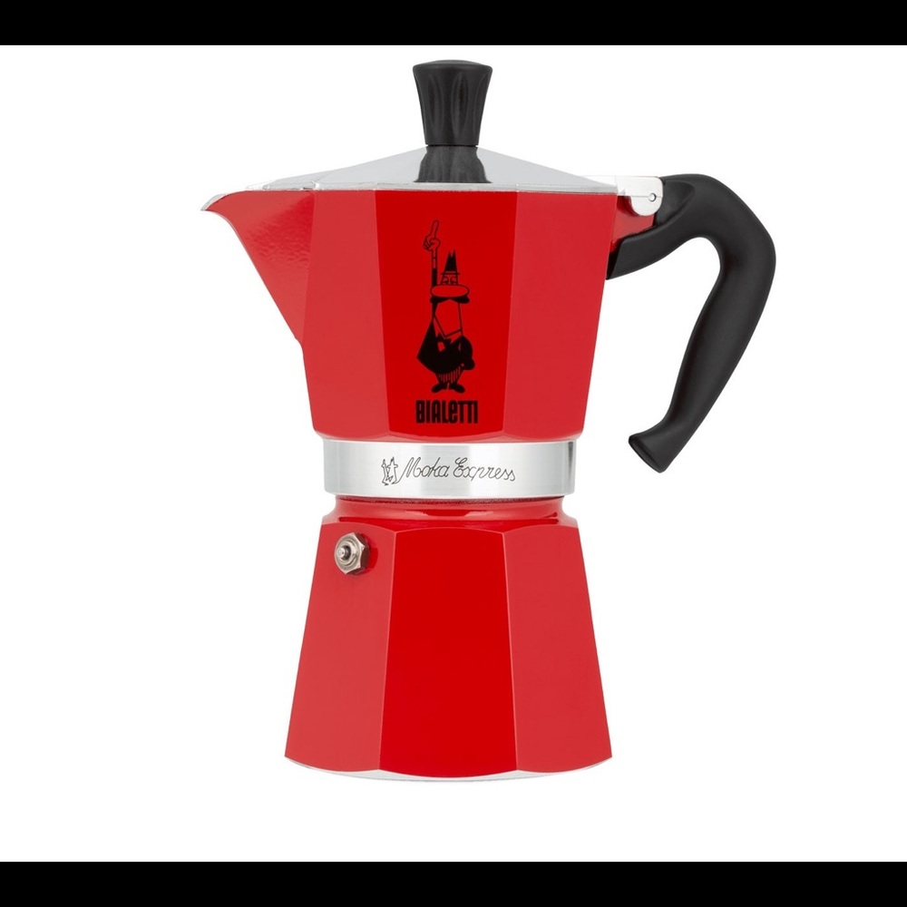 bialetti red moka express 6-cup espresso maker